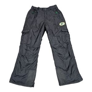 NFL Green Bay Packers Cargo Snow Pants Black Winter Mens Large Lambeau Field